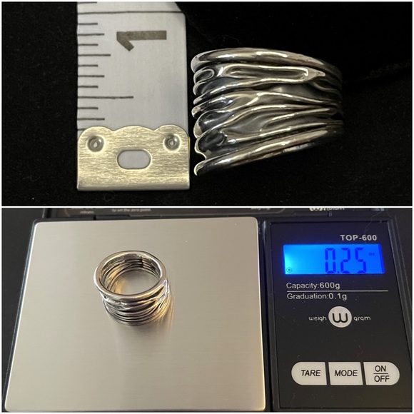 Wrinkled Sterling Silver Band Ring - Picture 5 of 7